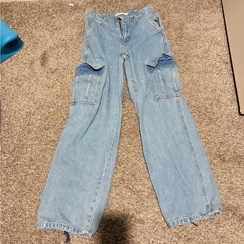 Levi's Jeans | Levi’s ’94 Baggy Cargo Jeans light blue Size 25 Drawstring Hem